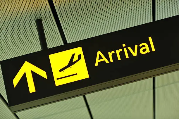 Arrival Sign at changi airport singapore