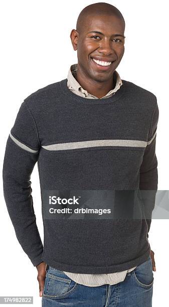 Happy Smiling Young Man Waist Up Portrait Stock Photo - Download Image Now - 20-29 Years, 25-29 Years, Adult