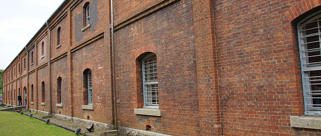 Maizuru,Kyoto,May 5,2023:A brick building used as a warehouse for the Japanese Navy during the Meiji period.