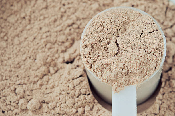 istock A scoop of chocolate protein powder in a measure cup 174982835