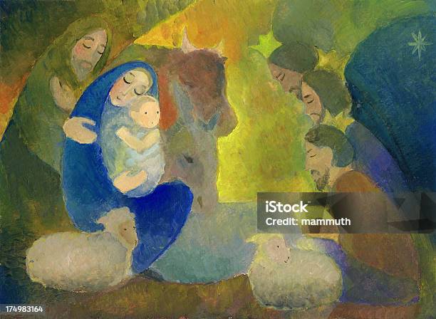 Christmas Nativity Scene With Wise Men Stock Illustration - Download Image Now - Nativity Scene, Christmas, Religion