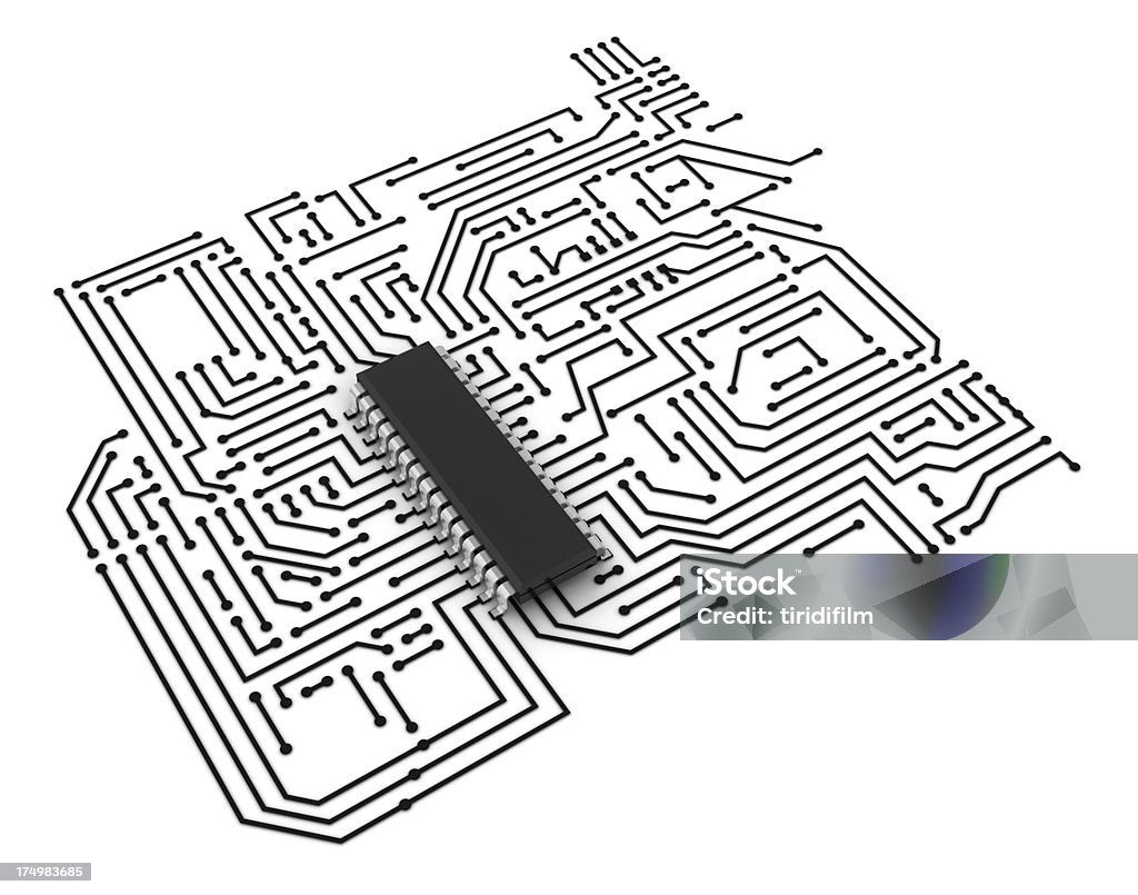 Elektronische circuit - Lizenzfrei Freisteller – Neutraler Hintergrund Stock-Foto