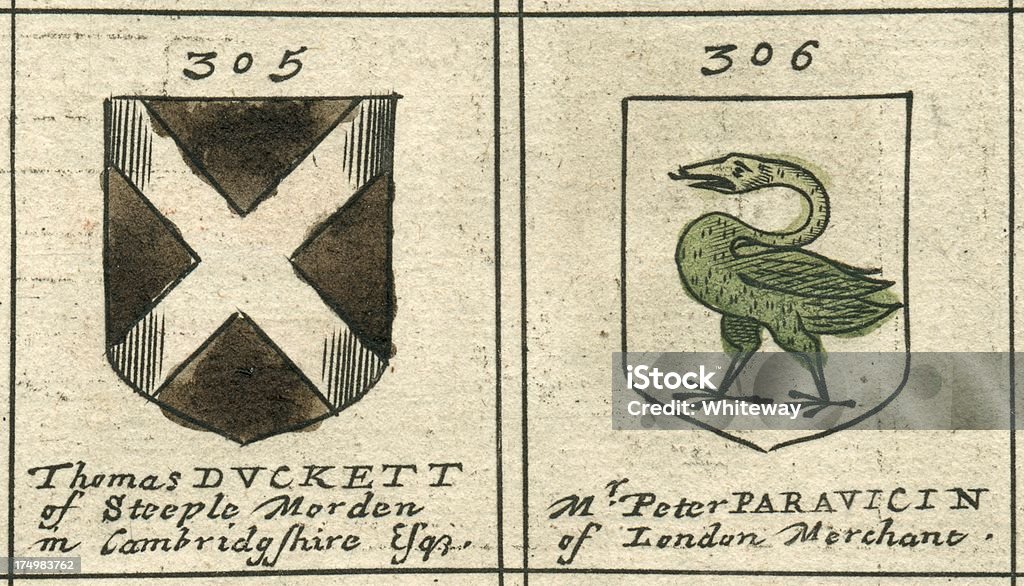 Coat of arms 17. Jahrhundert Duckett und Paravicin - Lizenzfrei 17. Jahrhundert Stock-Illustration