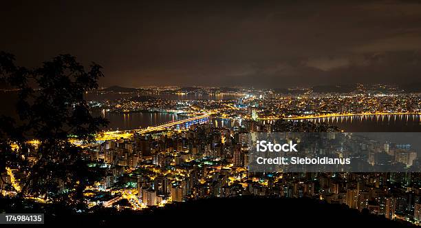 City Of Florianopolis In Santa Catarina Brazil At Night Stock Photo - Download Image Now