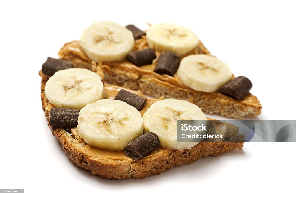 Erdnussbutter, Bananen und Schokolade Sandwich - Lizenzfrei Erdnussbutter Stock-Foto