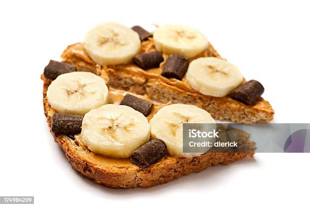 Erdnussbutter Bananen Und Schokolade Sandwich Stockfoto und mehr Bilder von Erdnussbutter - Erdnussbutter, Sandwich, Weißer Hintergrund
