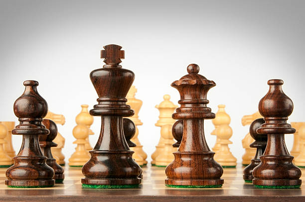 Foto de Tabuleiro De Xadrez Com Peças Em Posição Para Novo Jogo e mais  fotos de stock de Bispo - Peça de xadrez - iStock