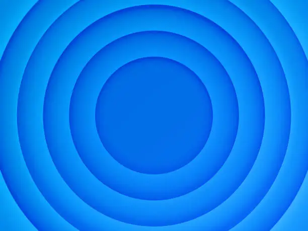 Vector illustration of Blue Concentric Circles Background