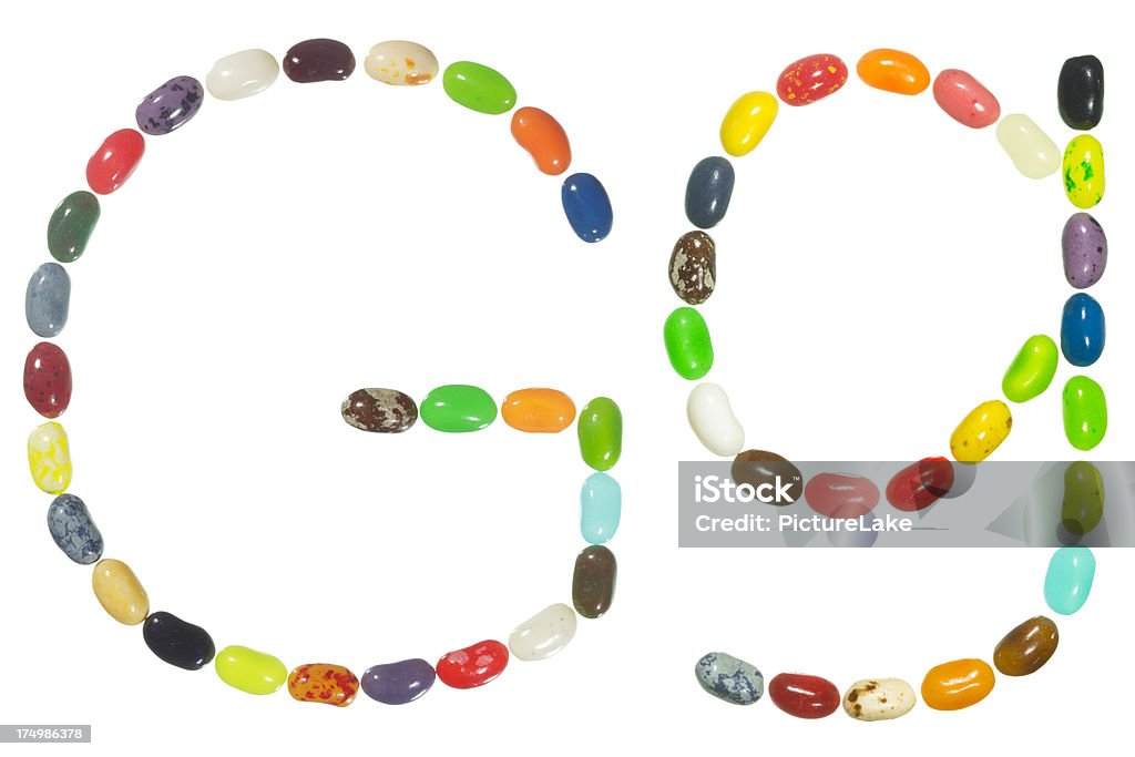 Jelly beans alfabeto, upper and lower case letter G - Foto stock royalty-free di Alfabeto