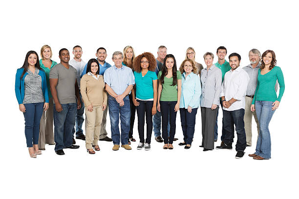 istock Diverse large group of people isolated on white background 174986427