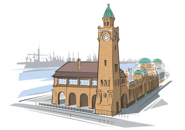 Vector illustration of Landing Stage Hamburg