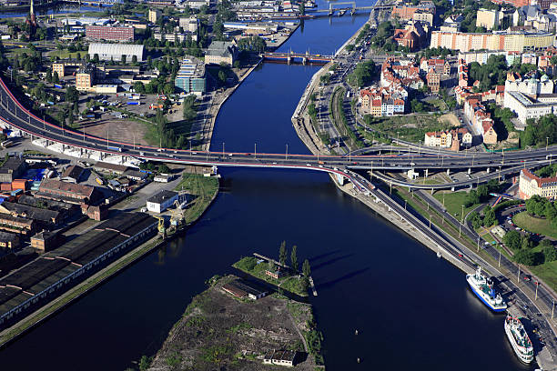 istock Aerial photo of the river Oder in Szczecin 174987420