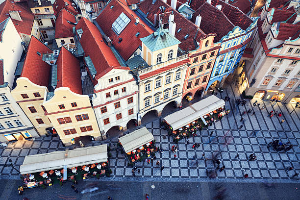 View of Prague from the astronomical clock tower.