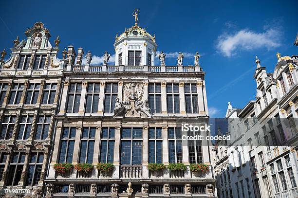 Guildhalls At The Grand Place In Brussels Belgium Stock Photo - Download Image Now - Belgian Culture, Belgium, Brussels-Capital Region