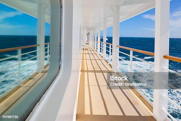 Railing On Cruise Ship With Blue Ocean Stock Photo - Download Image Now - Cruise Ship, Boat Deck, Ushuaia