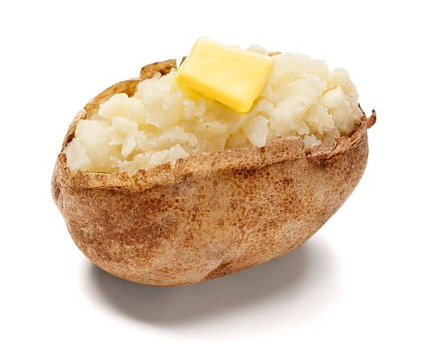 Baked Potato Baked potato with butter.  Please see my portfolio for other food related images. baked potato stock pictures, royalty-free photos & images