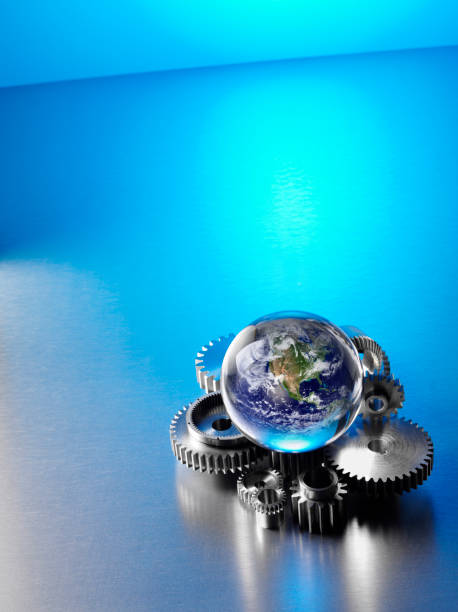istock Wheels and Cogs Making the World Globe Go Around 174988854