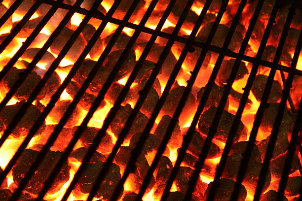 Glowing burning hot barbecue Grill