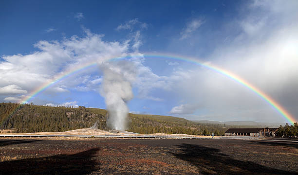 istock Rainbow over Old Faithful in Yellowstone National Park 174989526