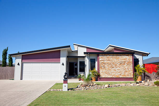istock Modern Family Home Front with blue sky 174989623