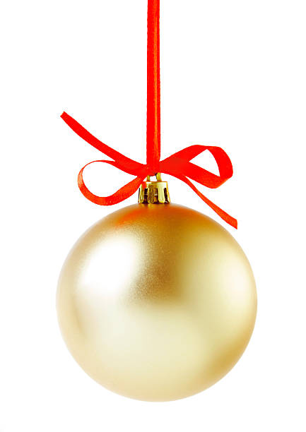 istock Golden christmas ball isolated on white 174989919