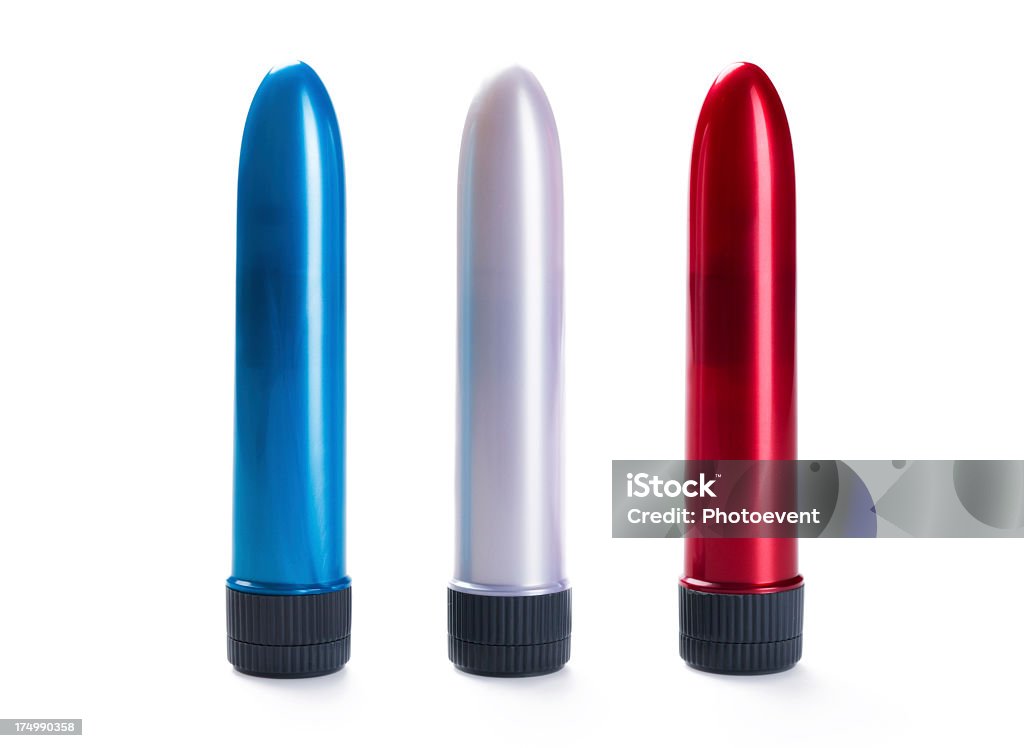 Vibrator's Vibrators isolated on white Blue Stock Photo