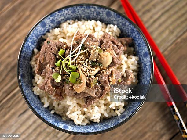 Bulgoki Con Riso Integrale - Fotografie stock e altre immagini di Carne - Carne, Cibo cotto, Cibo salato