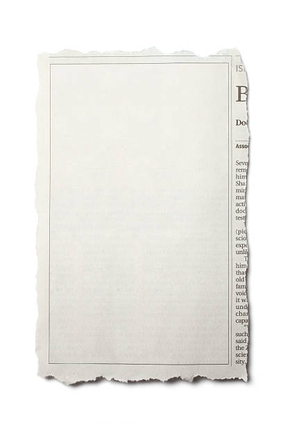 찢겨진 조각 newpaper - blank paper 뉴스 사진 이미지