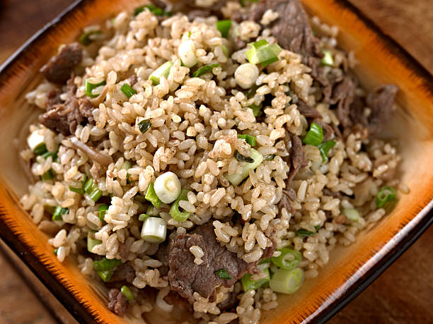 Fried Rice Fried Rice with Bulgoki. bulgoki stock pictures, royalty-free photos & images