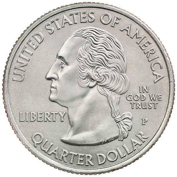 George Washington's commemorative quarter coin stock photo