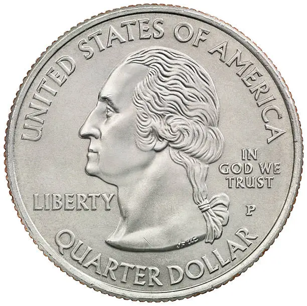 Photo of George Washington's commemorative quarter coin