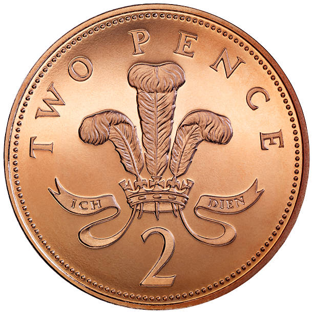 Two Pence Coin stock photo