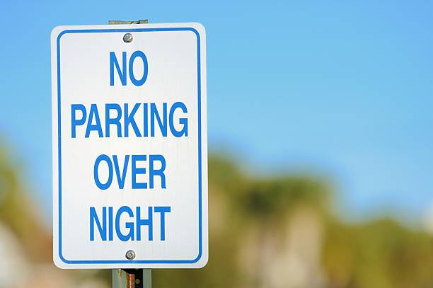 istock No parking over night sign 174991261