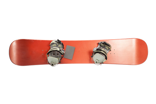 Snowboard with two strap-in bindings