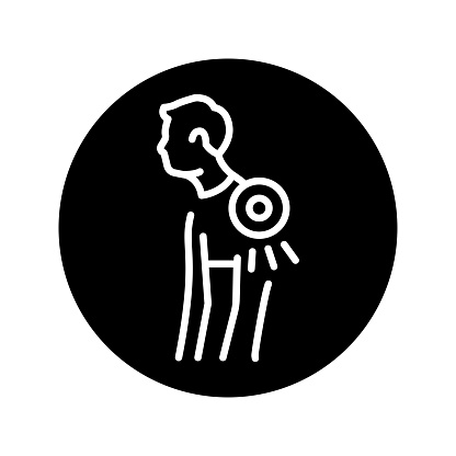 Back and posture problems olor line icon. Pictogram for web page.