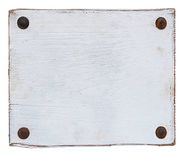 istock White grunge wood board with four bolts. 174991990