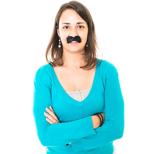 Mustache caucasian woman serious Mustache caucasian woman serious women movember mustache facial hair stock pictures, royalty-free photos & images