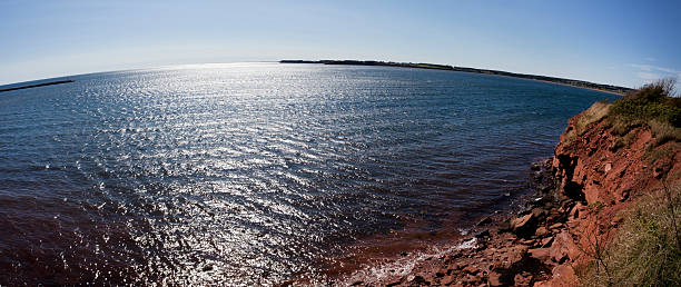 Panorama of Harbour at Souris, Prince Edward Island, Canada. Horizontal.-For more bodies of water images, click here.  OCEAN LAKE RIVER and SHORE