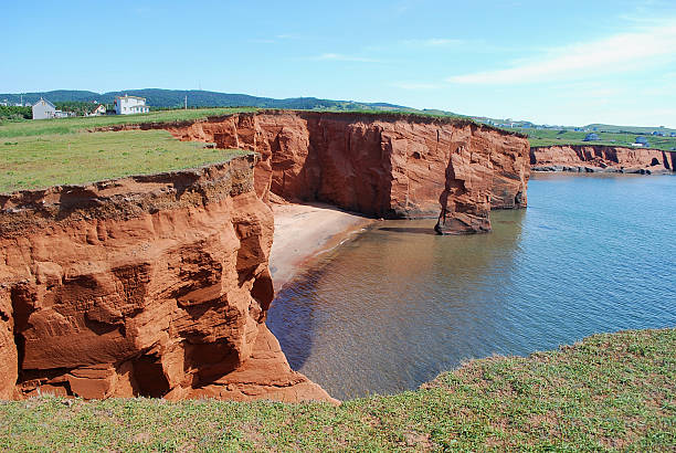 istock Red Sandstone Cliffs at Magdalen Islands, Quebec. 174993343