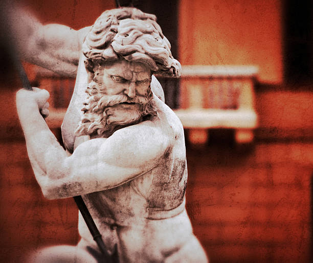 neptune estatua en piazza navona en roma - piazza navona rome neptune copy space fotografías e imágenes de stock