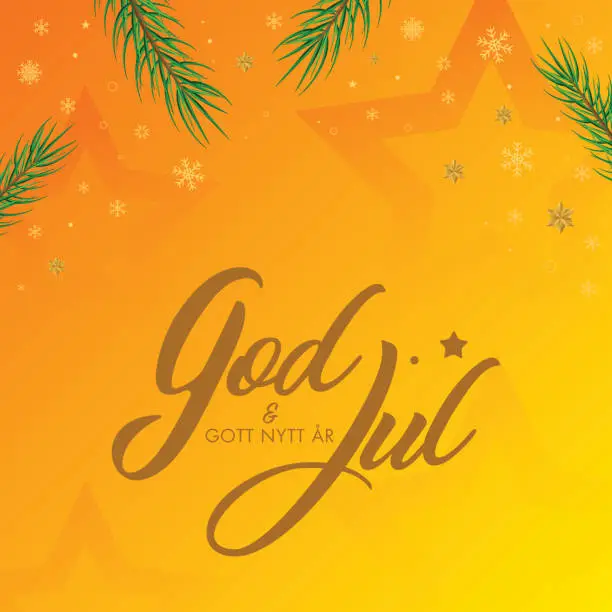 Vector illustration of Swedish lettering. Merry Christmas. Lettering. calligraphy vector illustration. God Jul. Victor stock illustration