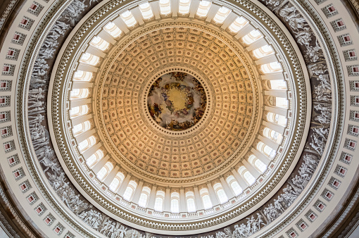 The interior of the US Capitol dome.