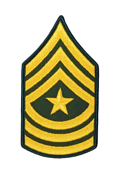 US Army Sergeant Major Rank Patch United States Army rank insignia of a Sergeant Major.Isolated on white with clipping path. sergeant badge stock pictures, royalty-free photos & images