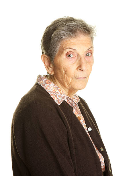 istock Sad or Lonely Elderly Woman on White Background 174994870