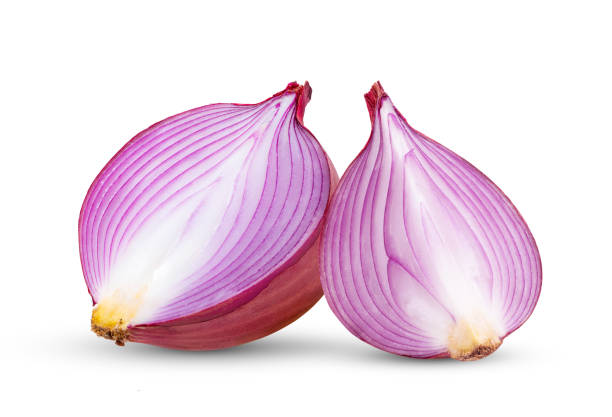 istock Red onion isolated on white background 1749952451
