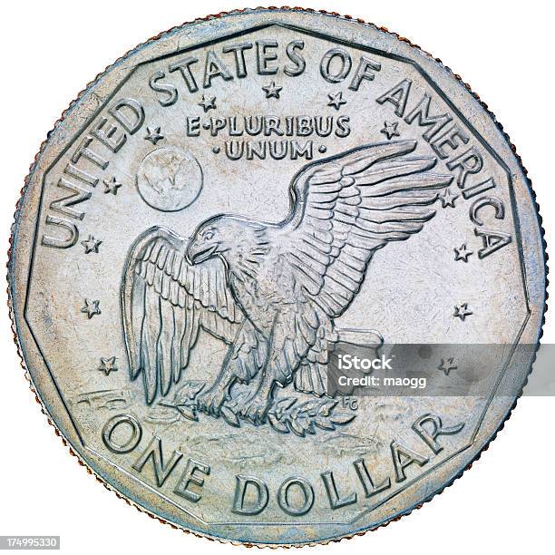 Reverse Di Susan B Anthony Dollari - Fotografie stock e altre immagini di Susan B. Anthony - Attivista per i diritti civili - Susan B. Anthony - Attivista per i diritti civili, Moneta, Globo terrestre