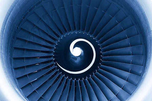 istock Front view of aircraft jet engine turbine 174995419