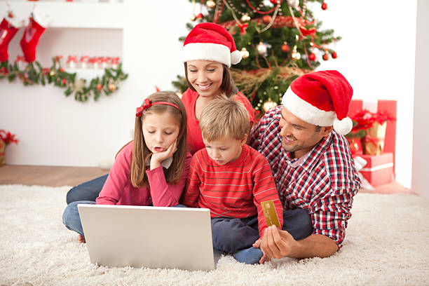 istock Family by christmas tree. 174995508