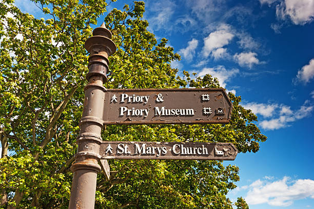 istock Sign to Lindisfarne Priory 174995888