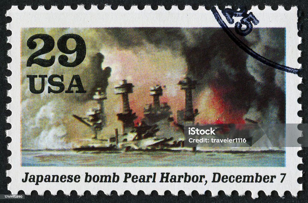 Pearl Harbor Stamp - Foto de stock de Ataque a Pearl Harbour royalty-free